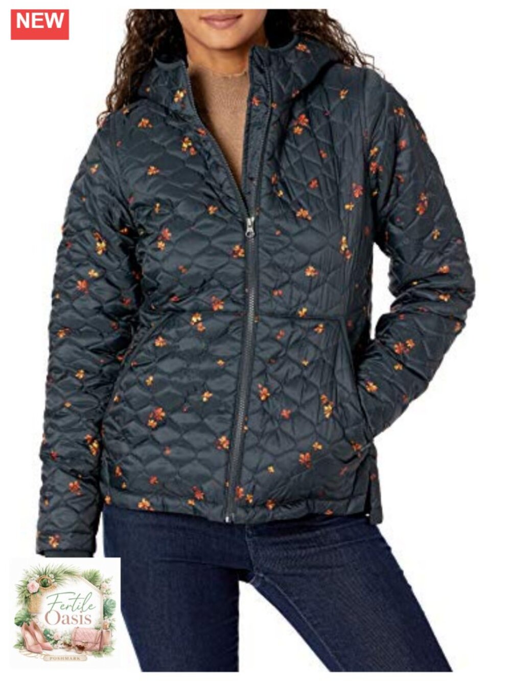 Sherpa-Lined Quilted Puffer Jacket Full-Zip Hooded Winter Coat